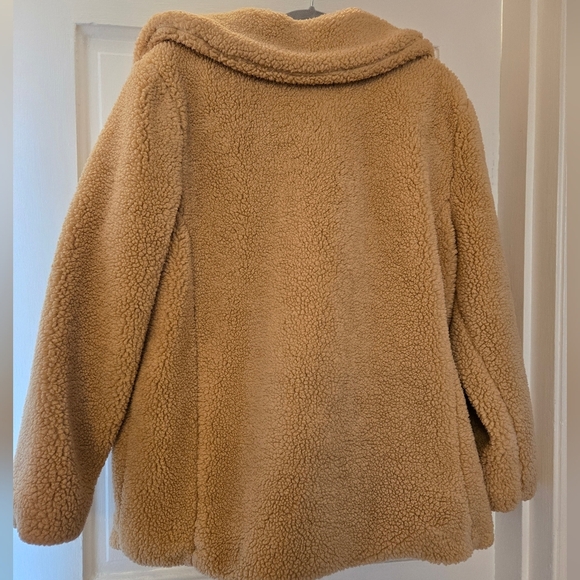 C&C California Tan Faux Fur Teddy Jacket Womens Size Medium - Picture 3 of 5